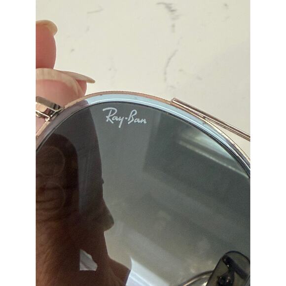 Ray Ban Aviator metal double bridge round sunglasses RB3647N streetwear main image 5